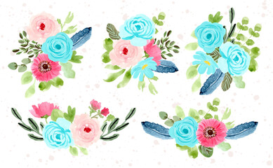 flower arrangement watercolor collection