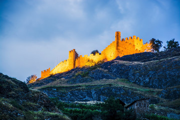 Fototapeta premium Schloss Tourbillon, Sion, Wallis, Schweiz