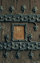 Old wood door with ornament