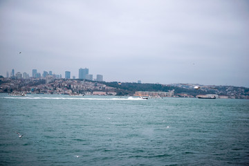 Fototapeta premium Istanbul bosphorus view with dramatic sky