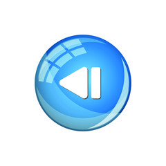 Modern Step Back Icon Button Logo