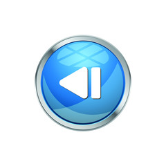 Modern Step Back Icon Button Logo