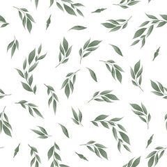 Naklejka na ściany i meble Seamless leaves pattern. Design for banner, poster, card, cover, invitation, placard brochure or header.