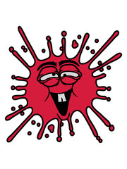 comic cartoon gesicht lustig virus tropfen klecks farbe spritzer graffiti blut wachs clipart logo design