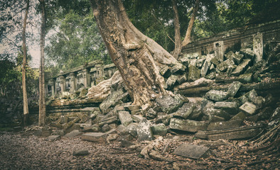 Beng Mealea or Bung Mealea temple. Siem Reap. Cambodia. Panorama