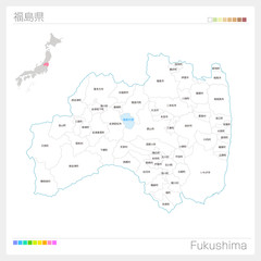 福島県の地図（市町村・区分け）