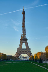Eiffel Tower At dusk from the fields of Mars - Champs de Mars Square