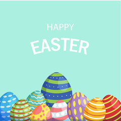 Happy Easter Card with eggs. Vector illustration