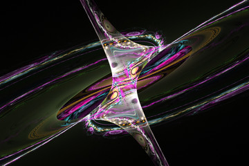 Pink black Geometric fractal shape can illustrate daydreaming imagination psychedelic space dreams magic nuclear explosion frequency patterns radiation concepts.