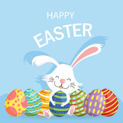 Happy Easter greeting card. Cute vector illustration