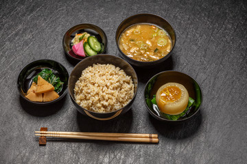 玄米ご飯　Brown rice Japanese food