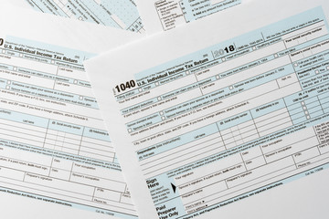 Obraz premium US tax form 1040 background for taxation concept finance and business