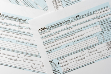 US tax form 1040 background for taxation concept finance and  business