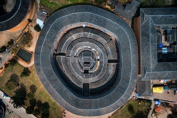Fujian Tulou aerial closeup view