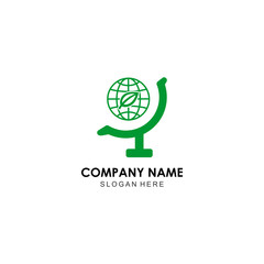 Obraz premium globe green logo vector design