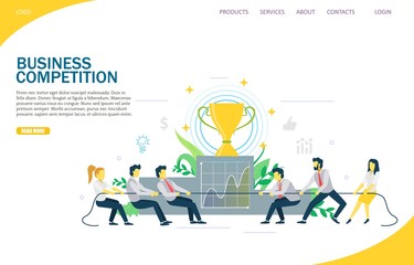 Business competition vector website landing page design template