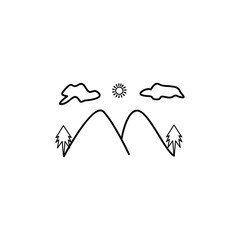 mountain icon vector