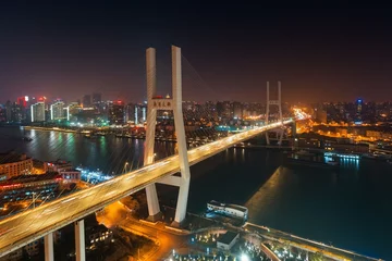 Papier Peint photo Pont de Nanpu Shanghai Nanpu Bridge over Huangpu River