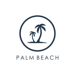 palm beach icon logo vector design