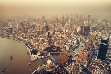 Fototapeta na wymiar Shanghai aerial view
