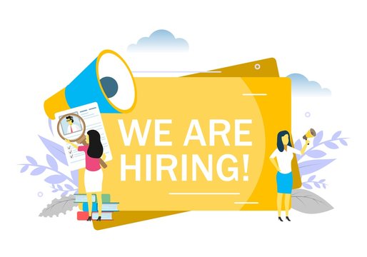 We are hiring, vector flat style design illustration