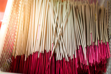 Textures of incense in Thailand temple