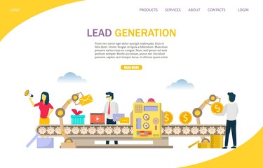 Lead generation vector website landing page design template