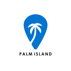 Fototapeta na wymiar palm beach logo vector