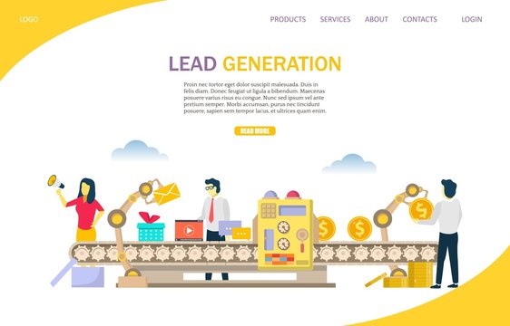 Lead Generation Vector Website Landing Page Design Template