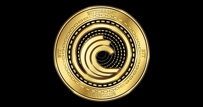 Animated BitTottent (BTT) cryptocurrency gold coin
