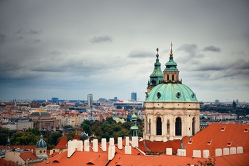 Prague skyline rooftop view dome