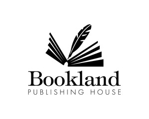 Publishing House logo design template and inspiration, with silhouettes of opened book and feather