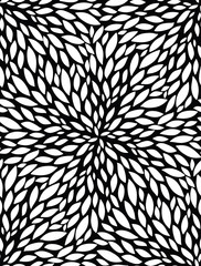 Abstract burst, black and white seamless pattern, background, texture, wallpaper, leaf