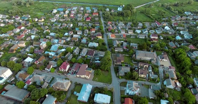Dubno city. Ukraine, Rivne region, Aerial drone view