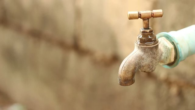 faucet or exterior tap water dripping. 