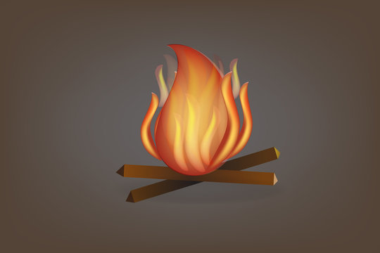 Fire flames wood logo