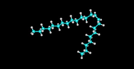 Tricosene molecular structure isolated on black