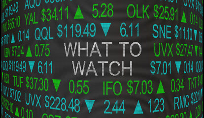 Fototapeta premium What to Watch Stock Market Big News Ticker 3d Illustration