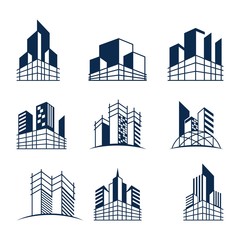 Fototapeta premium Building construction logo bundle