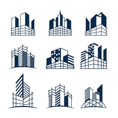 Obraz premium Building construction logo bundle