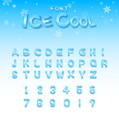 Ice cool upper case vector font