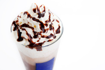 Ice chocolate with whipping cream