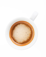 Hot coffee espresso,top view