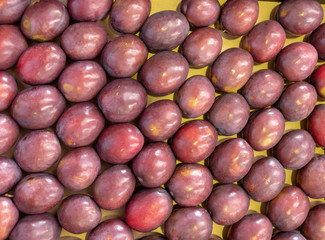 plums, fruit and vegetable exhibits