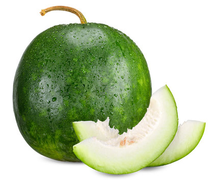 Winter melon isolated on white cllipping path