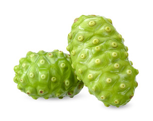 Noni fruit isolated on white clipping path