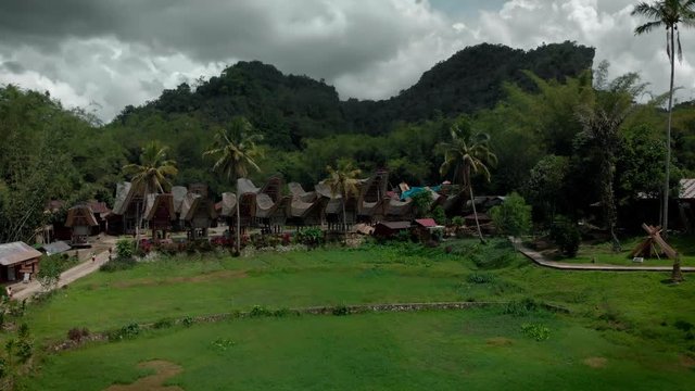 Traditional homes of the Toraja's people on Sulawesi island. Indonesia