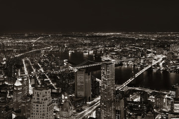 New York City downtown at night