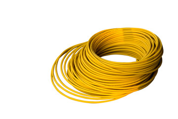 yellow cable isolated on white background