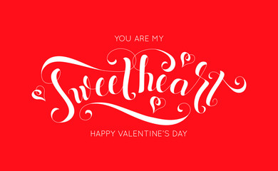 Vector lettering design for Valentines Day greeting card